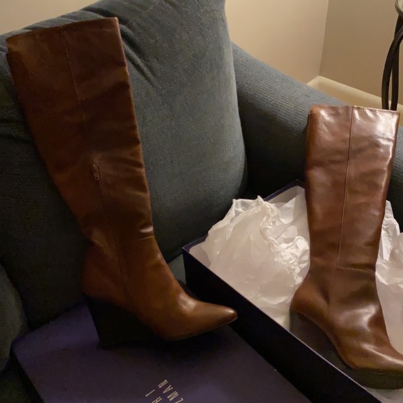 NWOT Stuart Weitzman Leather Knee-High Boot - Picture 3 of 7